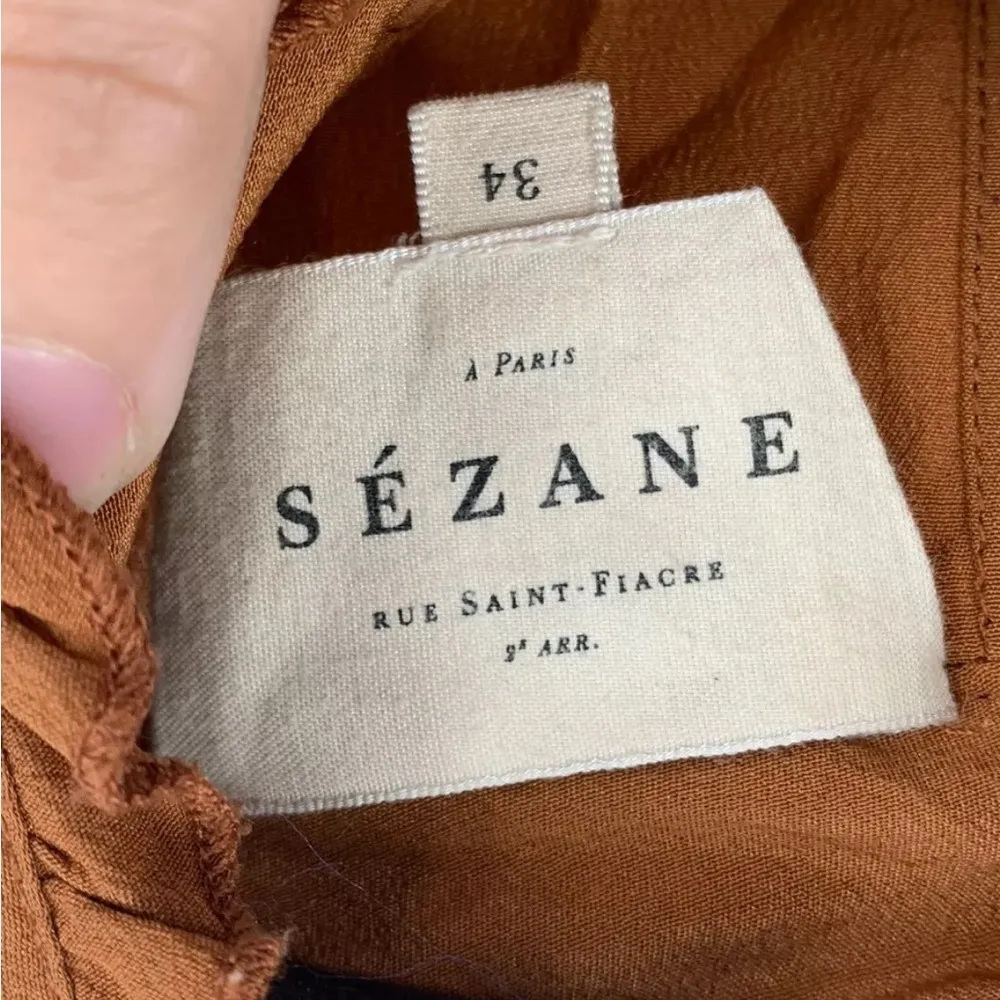Sézane Sezane Brown 100% Silk Blouse Size 34 - Image 3