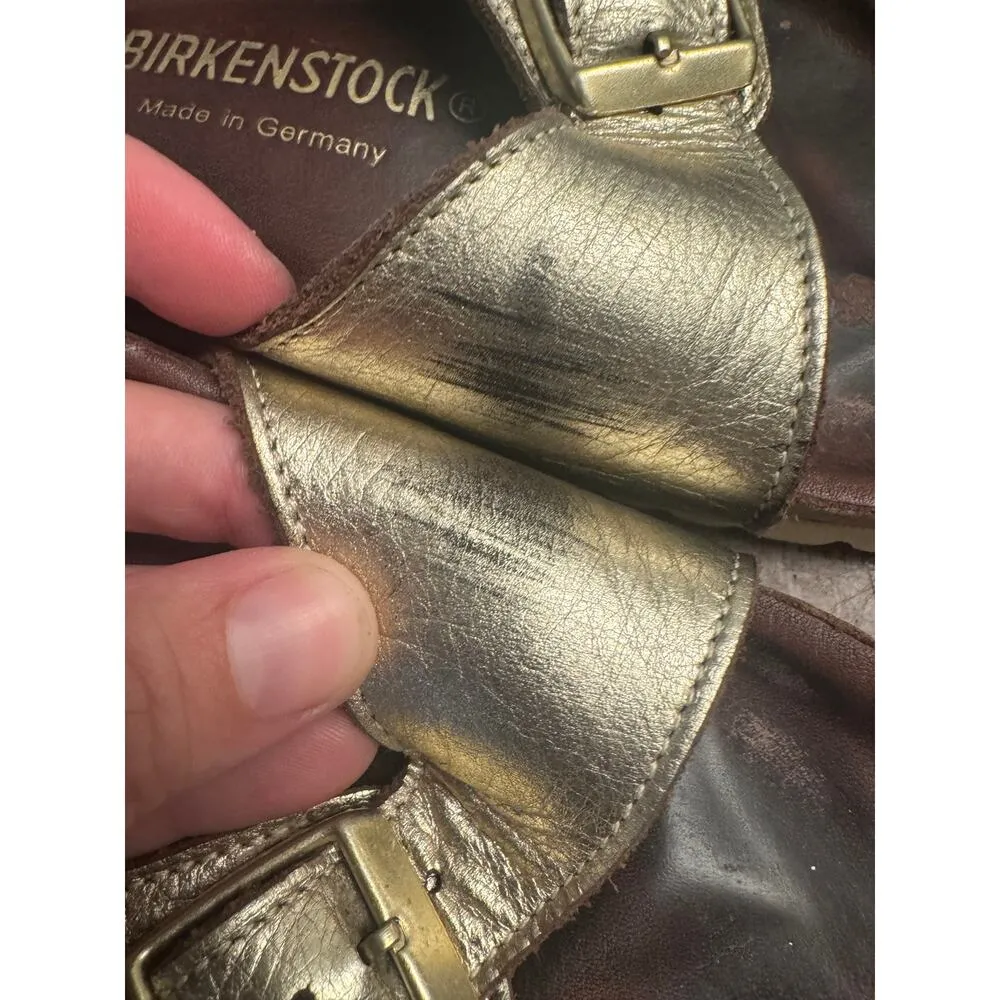 Birkenstock gold metallic Madrid sandals women's 36/ 6 - Image 3
