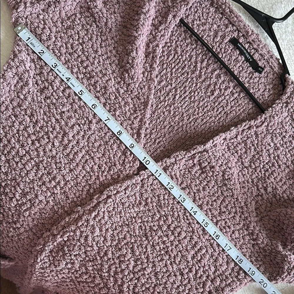 Merokeety Chic Mauve Popcorn Yarn Cardigan Sweater Size Medium - Image 8