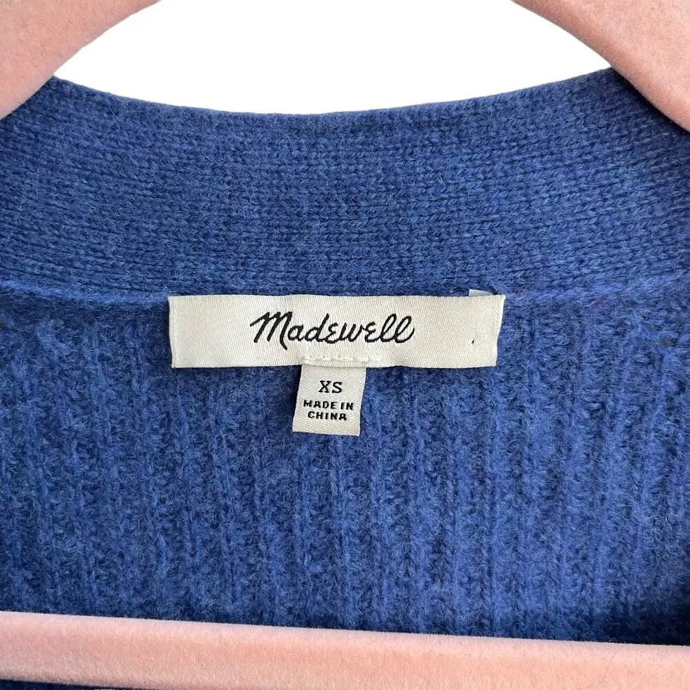 Madewell Lyle Ribbed Henley Blue Sweater - Image 4