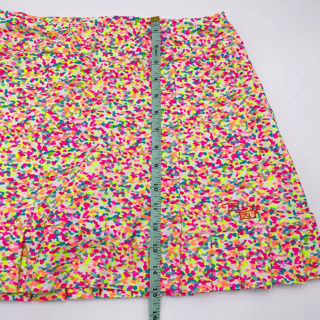 Tzu Tzu Sprinkles Skort Women's Size Medium Pleated Hem Colorful Stretch Tennis Pink - Image 10