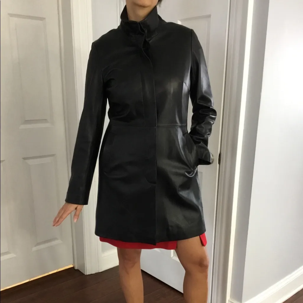 Super soft leather long jacket🖤🖤🖤 - Image 2