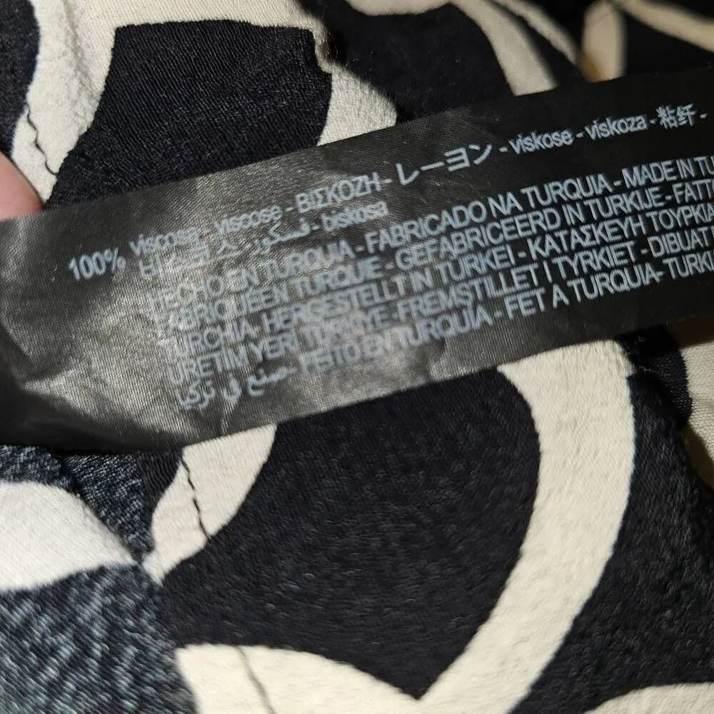 NWOT Zara Womens Emilie‎ Black White Geometric Shirt Dress Medium NO BELT - Image 6