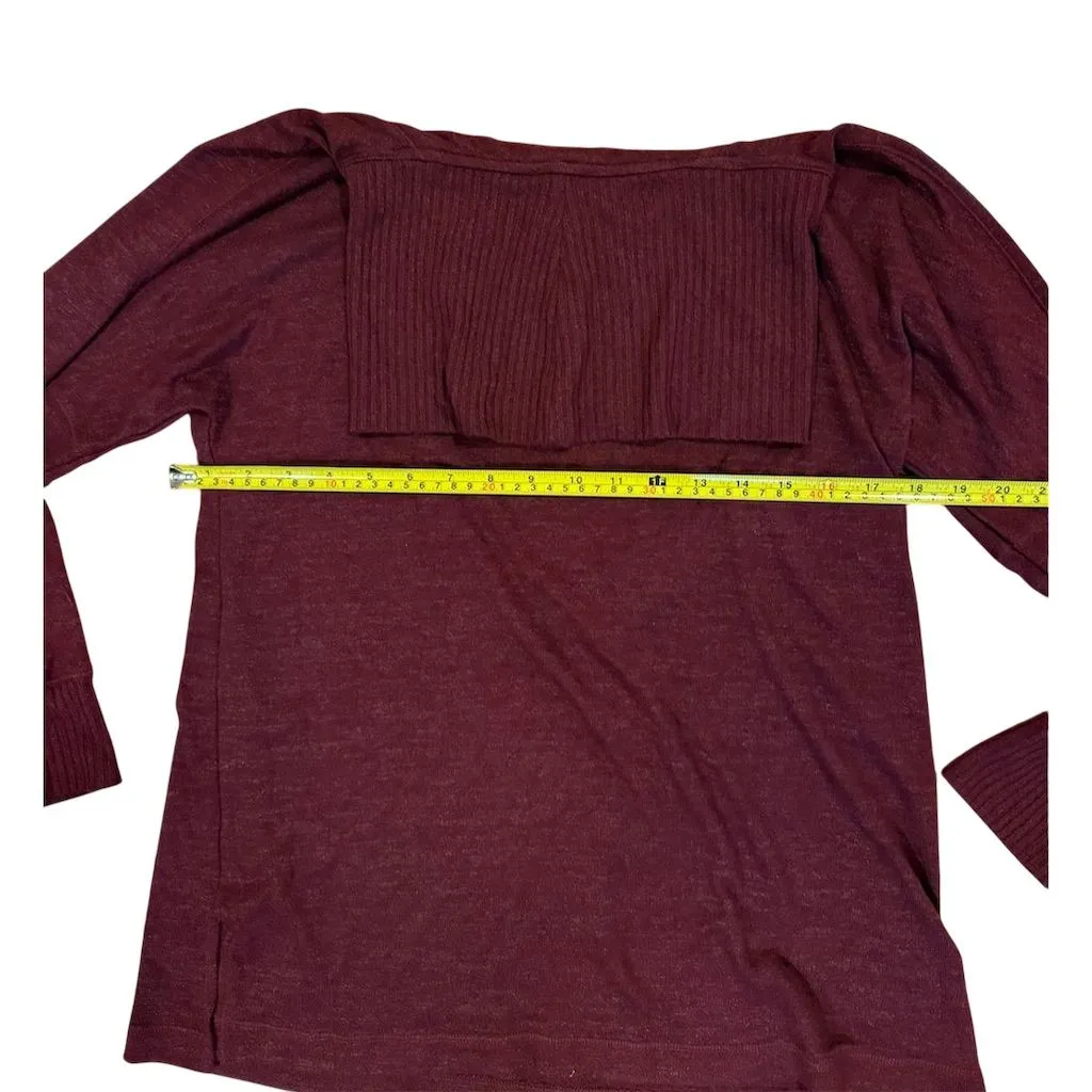 Chicos Women's Cowl Neck Pullover Sweater Red Long Sleeve Size 04 / 06 - Image 5