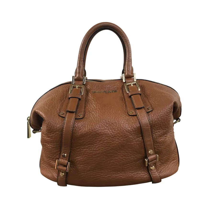 MICHAEL KORS Bedford Pebbled Leather Satchel Bag Brown Versatile Timeles Classic - Image 3