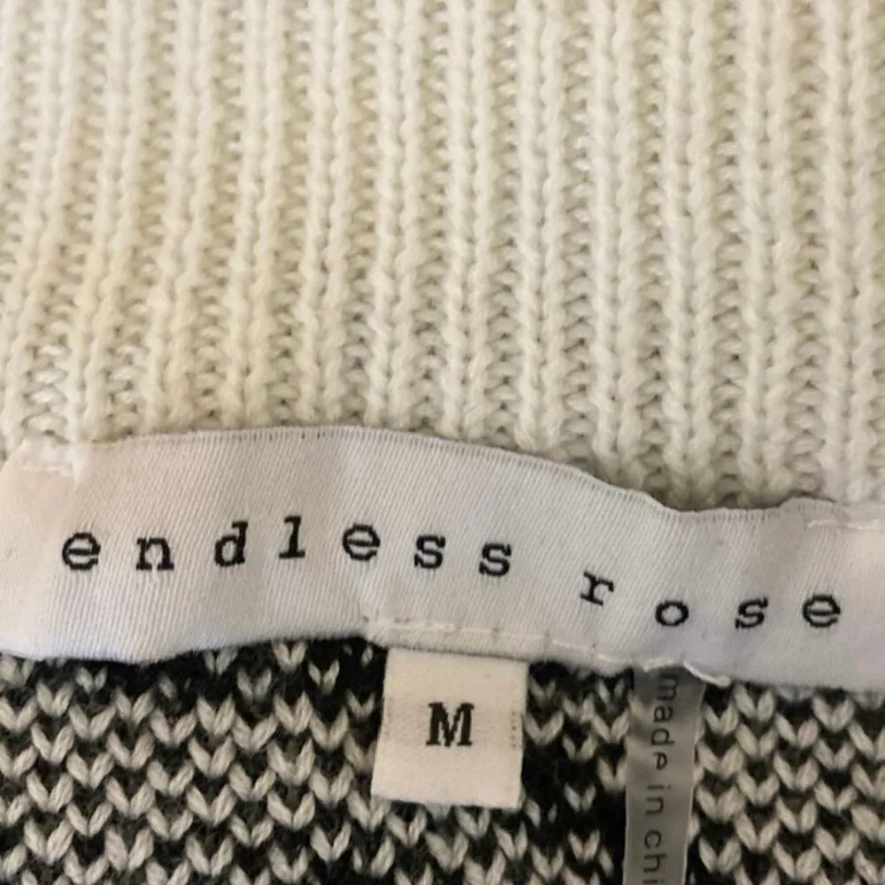 Endless Rose Black White Houndstooth Sleeveless V-neck Sweater Vest Tank Top M - Image 3