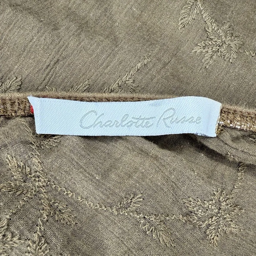 Y2K Charlotte Russe S Babydoll‎ Tie Embroidered Peasant Fairy Cami Tank Top VTG - Image 6