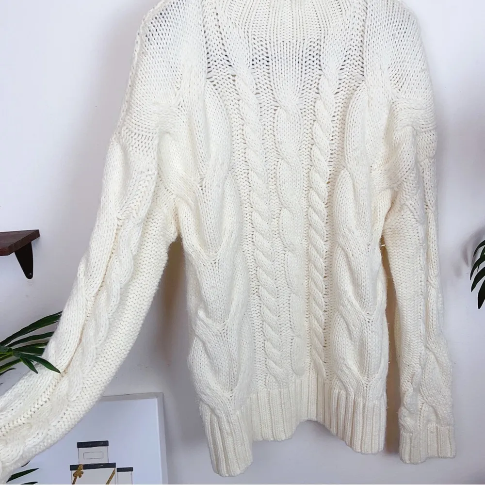 Charlie Holiday Cream Cable Knit Sweater - Image 7