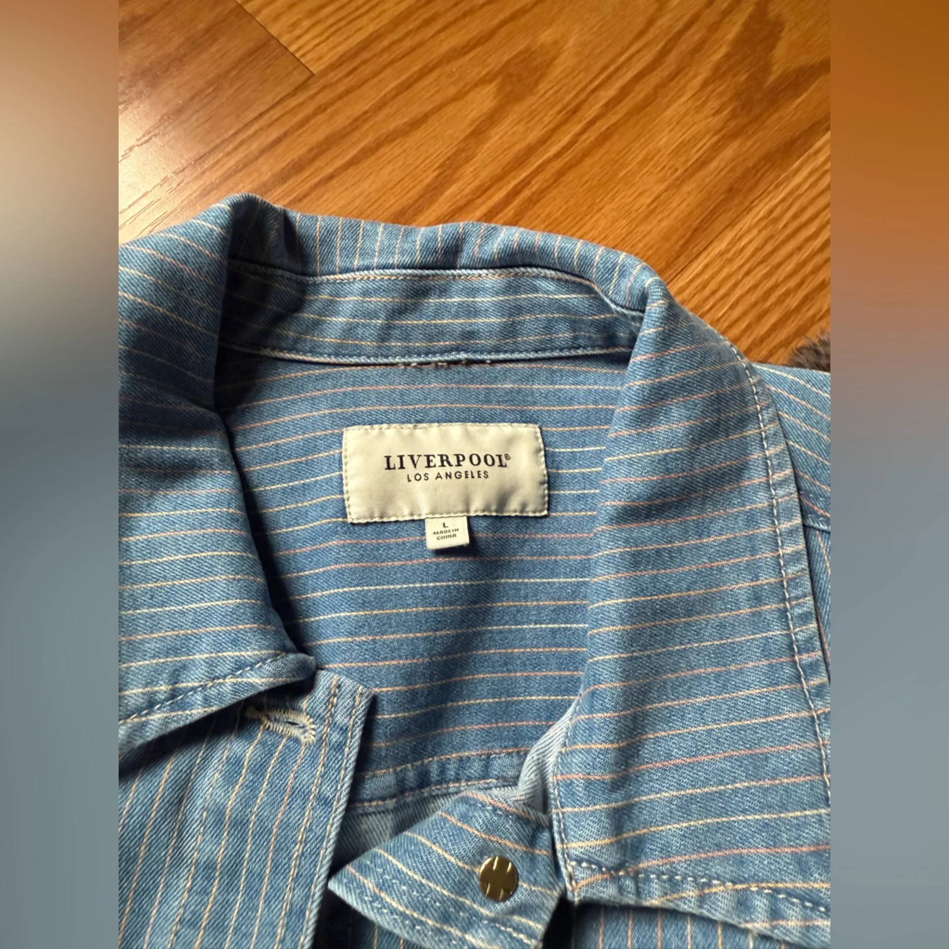 Liverpool Blue Striped Jean Jacket - Image 5