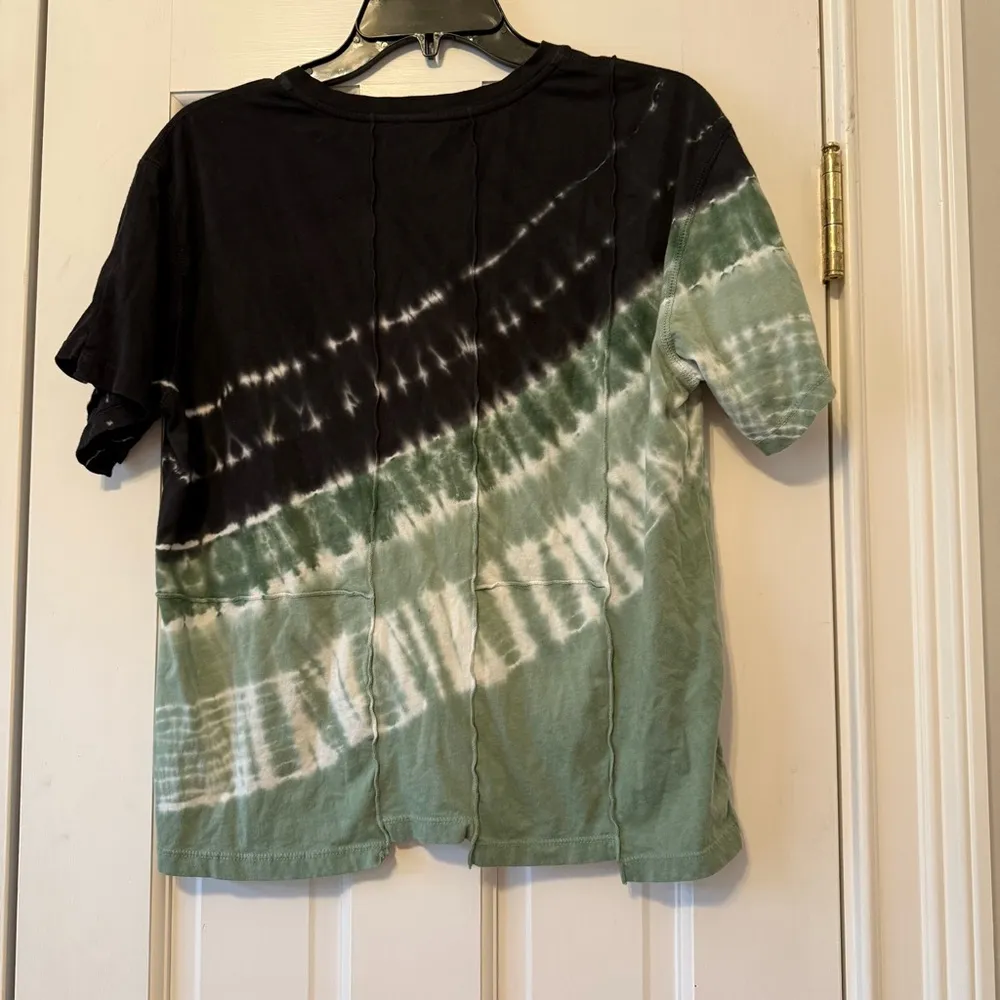 R.G. Kane Black and Green Tie-Dye Paneled T-Shirt Size Small - Image 2
