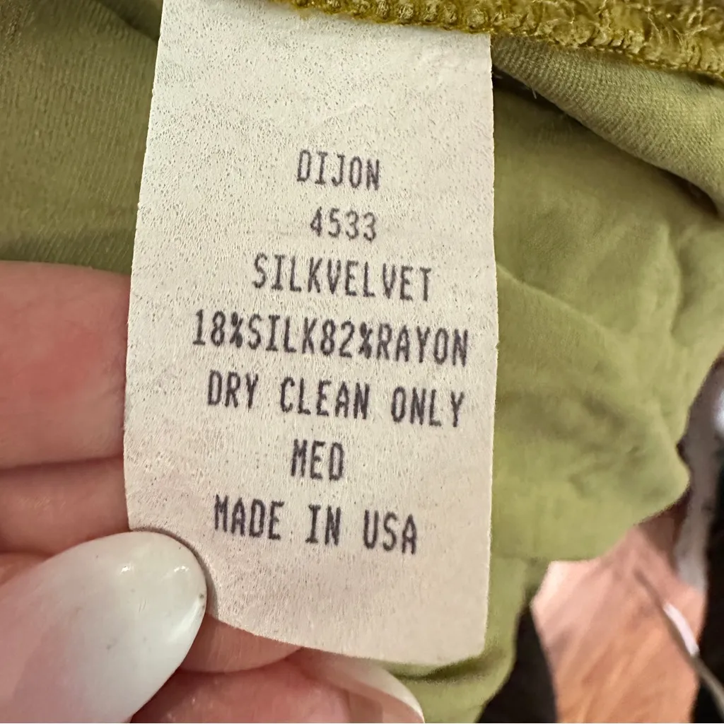 Kathleen Sommers Boutique Dijon Silk Velvet Open Cardigan Medium – Quiet Luxury Green - Image 15