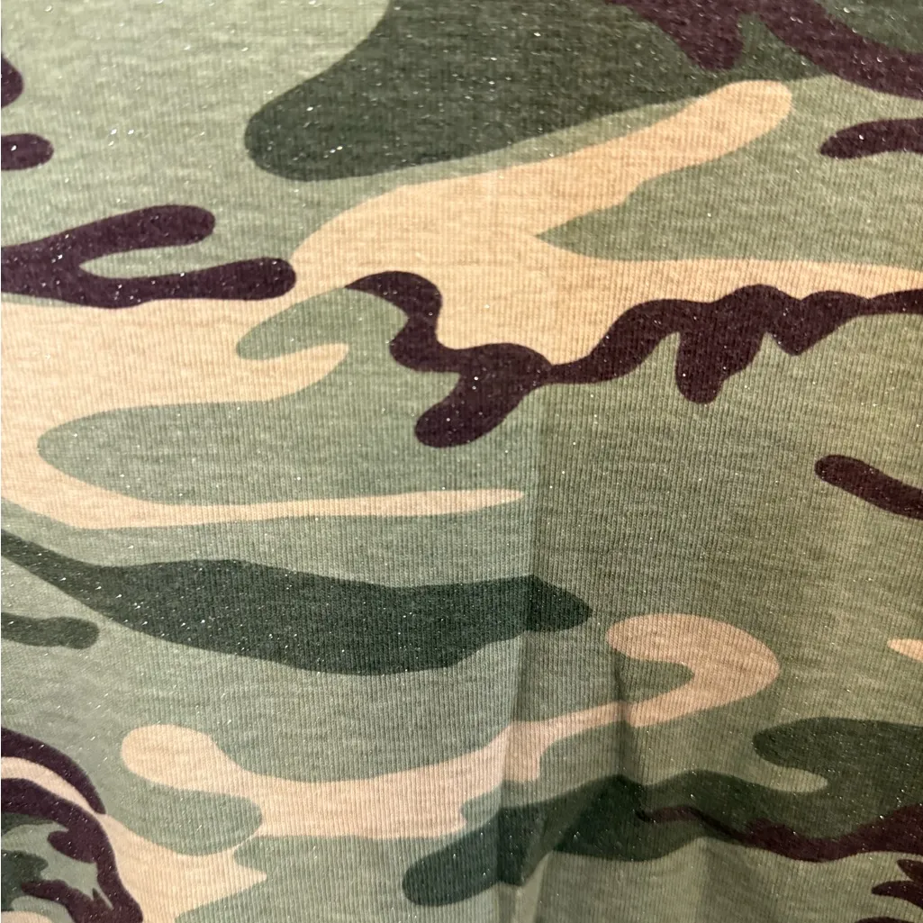 Vintage Aqua Blues Sparkle Camouflage Baby Tshirt Green Size L - Image 3