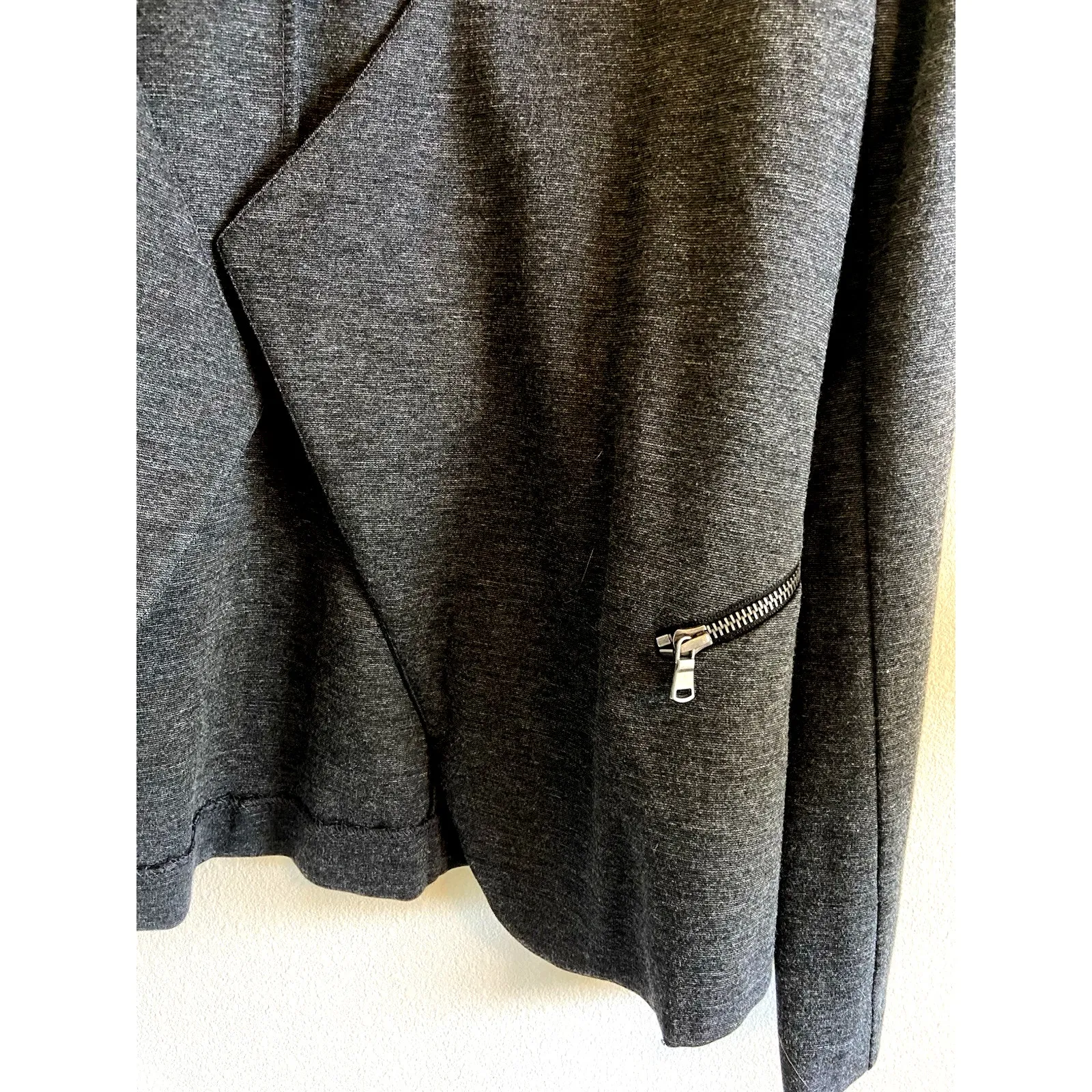 Peyton Jensen Heathered Charcoal Gray Open Front Jacket‎ Cardigan Womens Small - Image 2