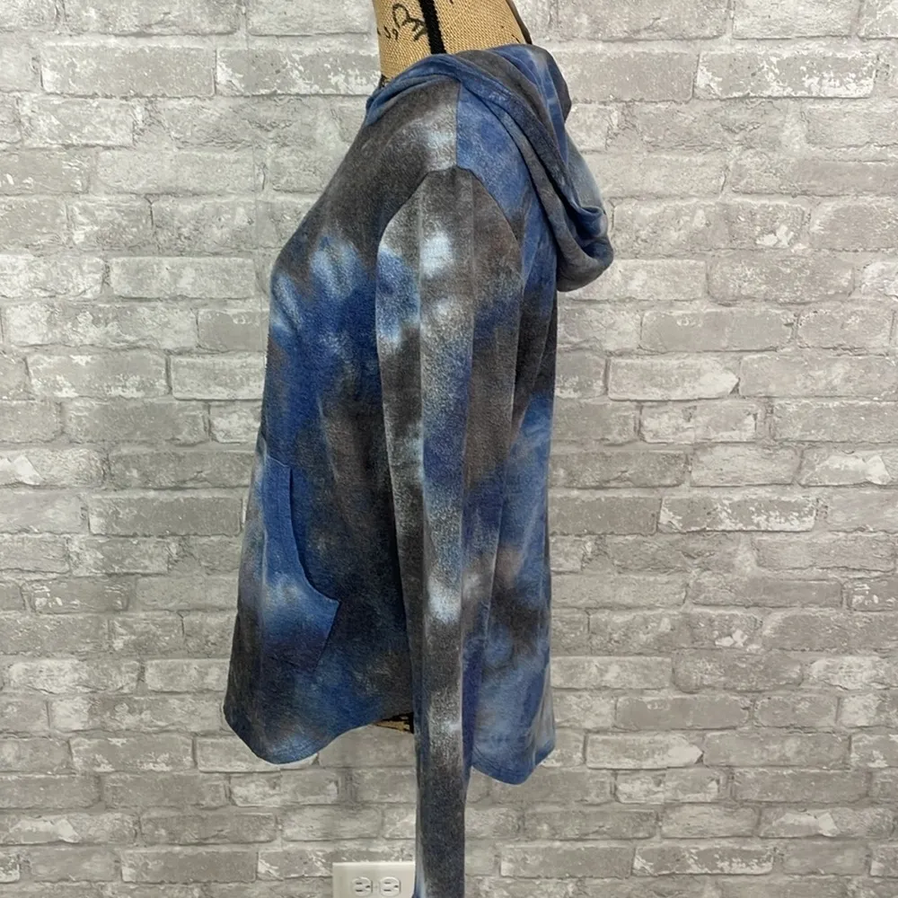 Gaze Tie Dye Hoodie Blue Size L - Image 2
