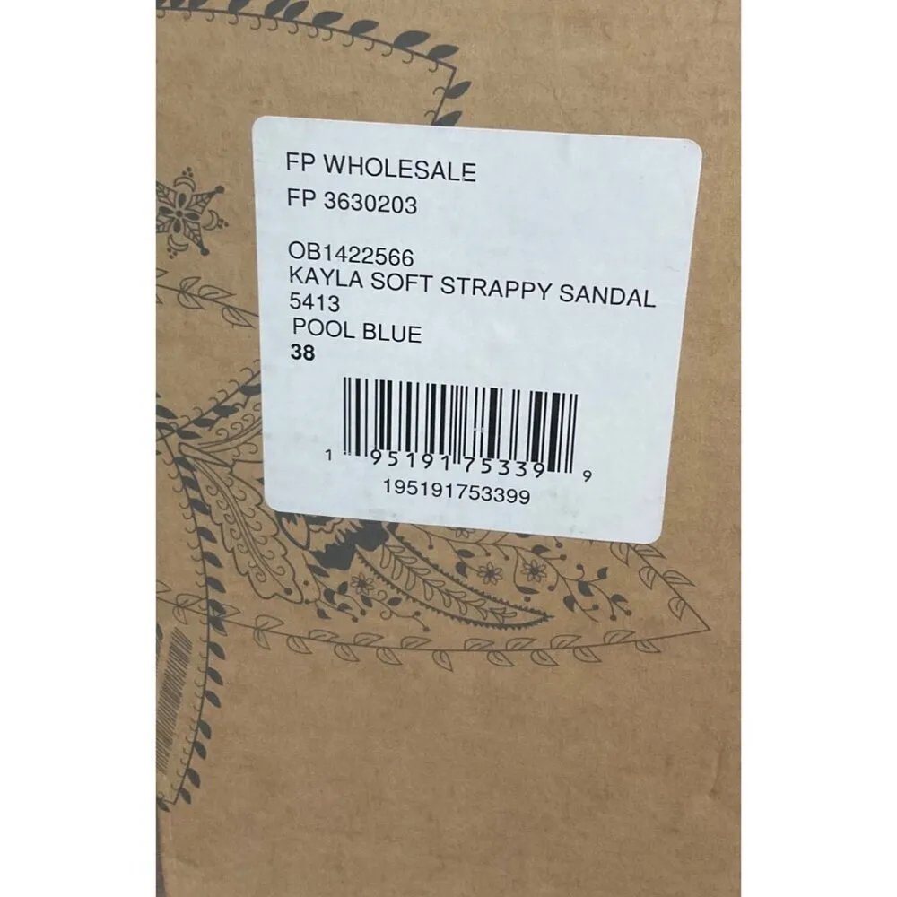 Free People Kayla Soft Strappy Sandals in Pool Blue 38 New with Box Womens - Image 11