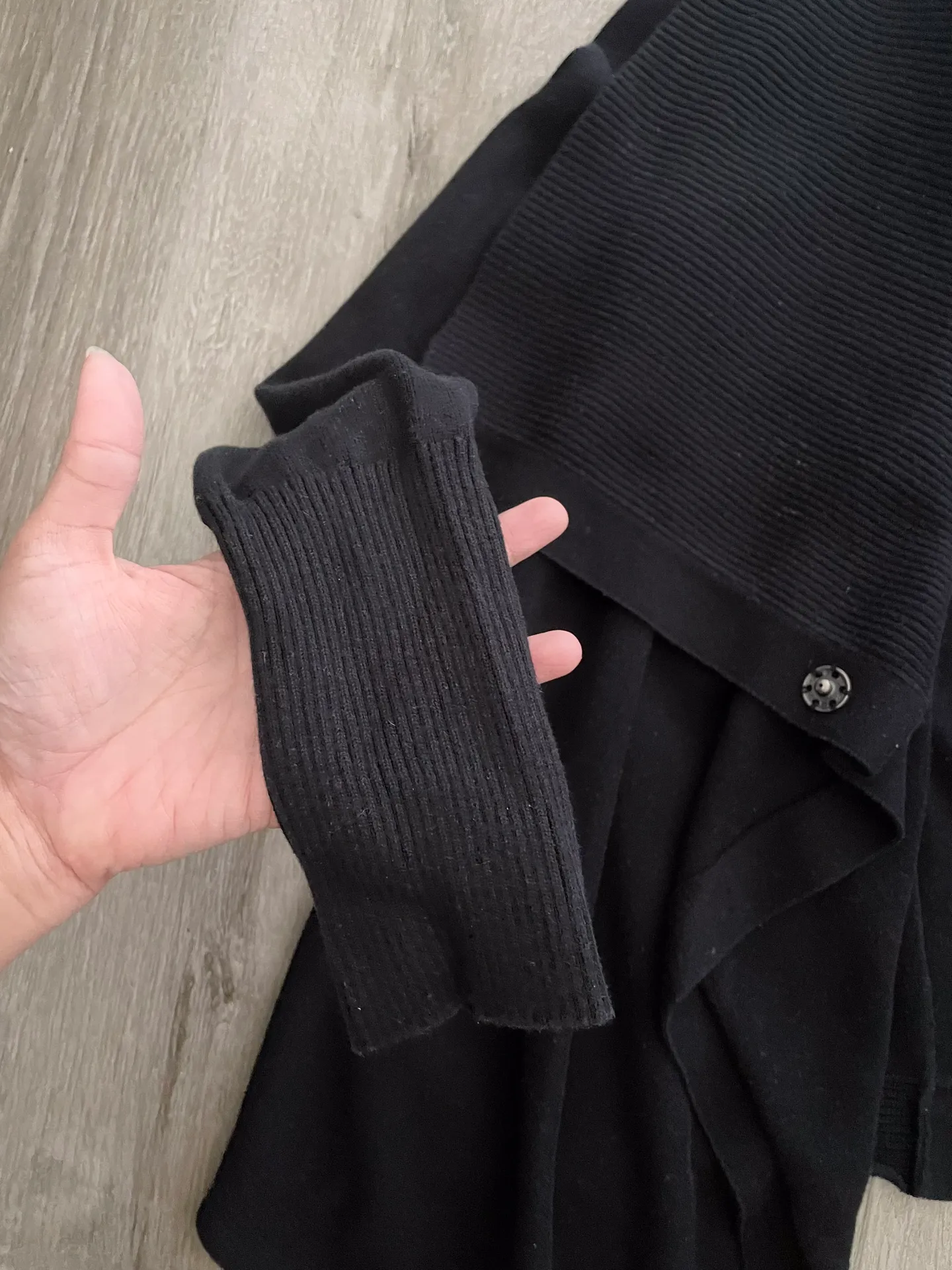 Navy Waterfall Cardigan Sweater S - Image 5