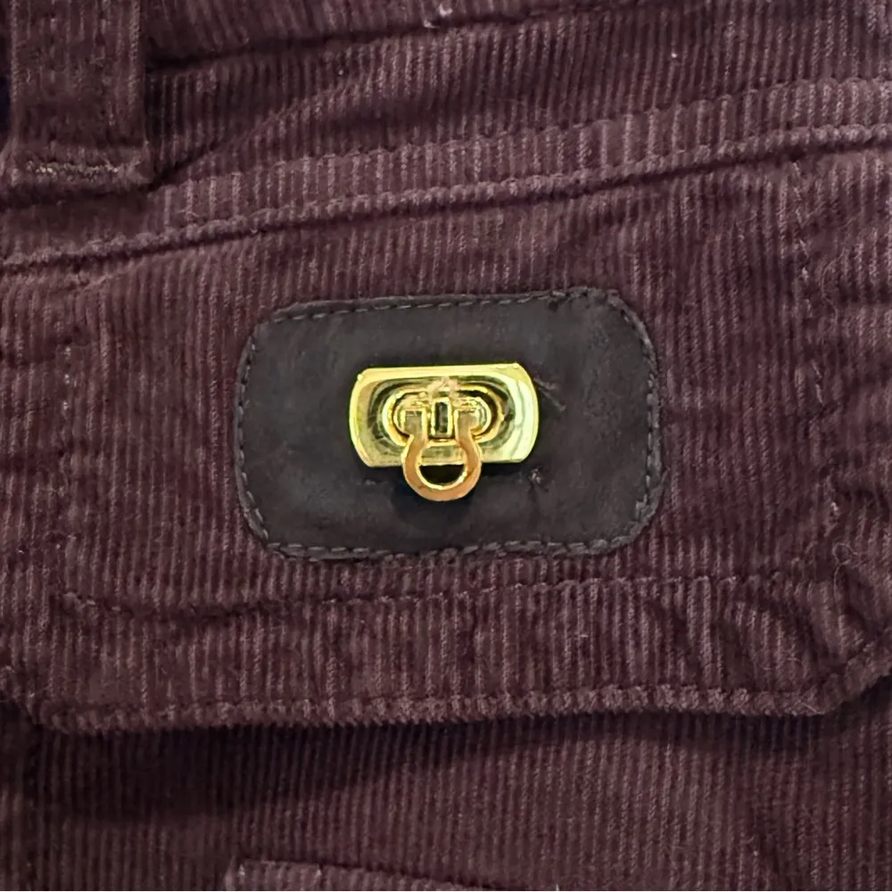 Dittos Corduroy Flare Pants Brown 28 Wide Leg Utility Pocket Vintage Y2K Retro - Image 5