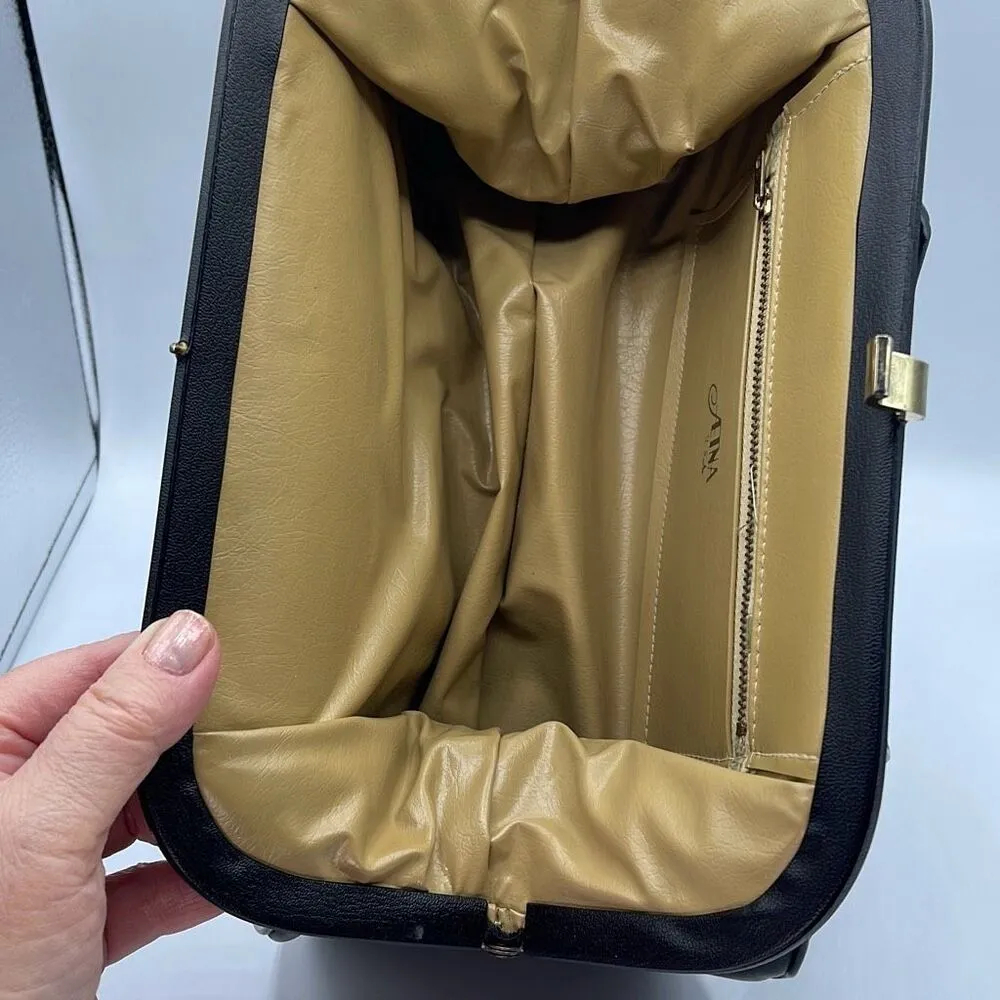 Black Aetna made in USA vintage faux leather satchel Black - Image 9