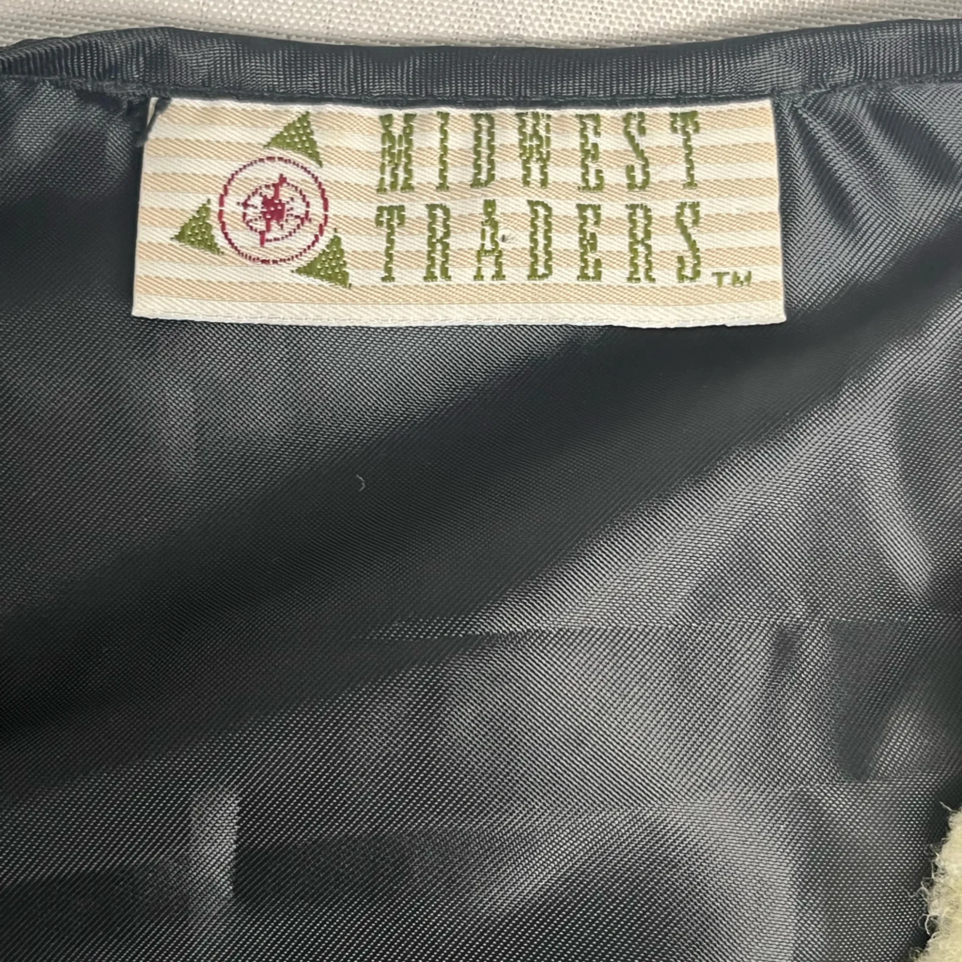 MIDWEST TRADERS Vtg Leather Vest With Sherpa Trim Green Size L - Image 4