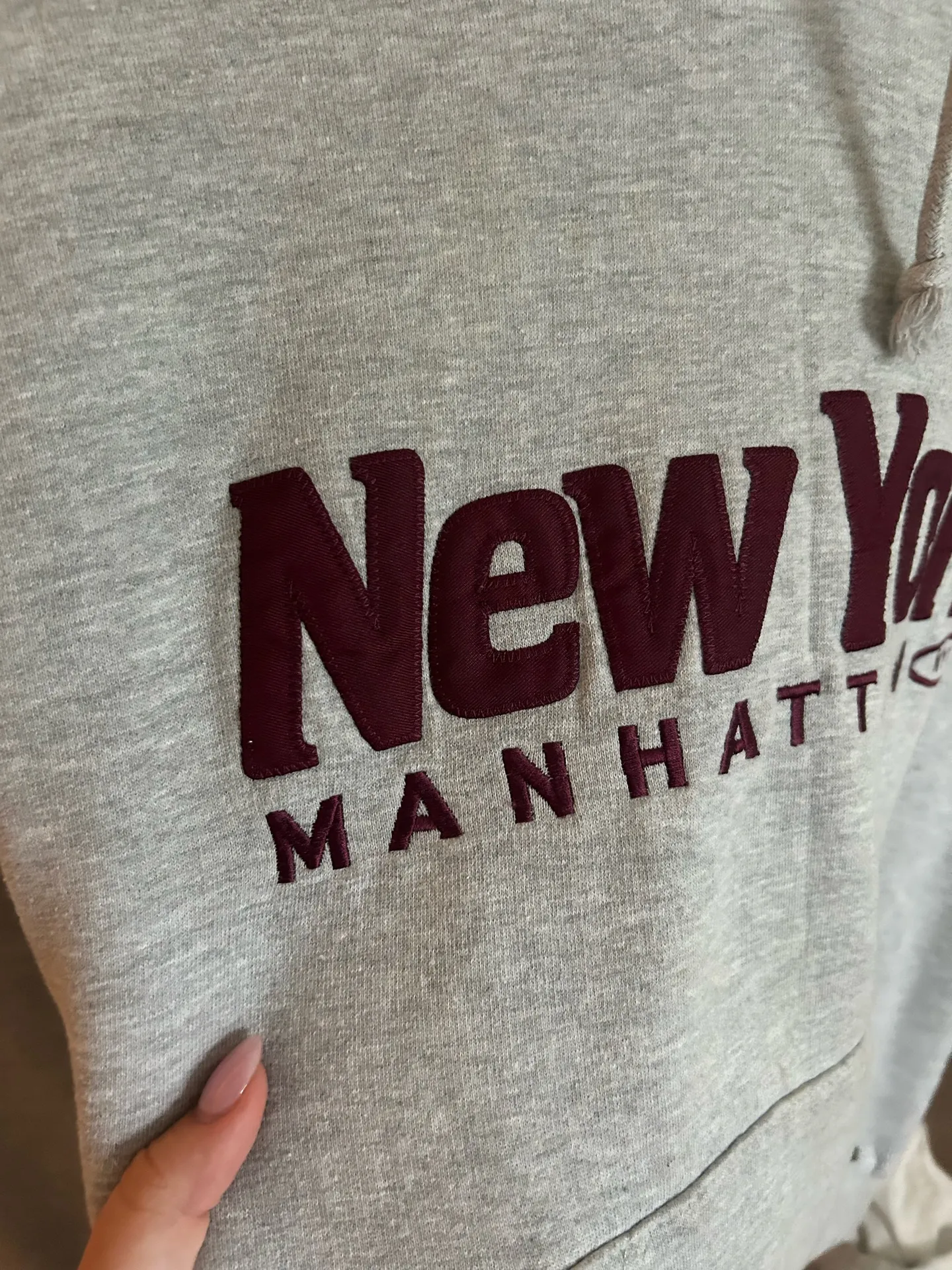 New York Hoodie Gray Size L - Image 2