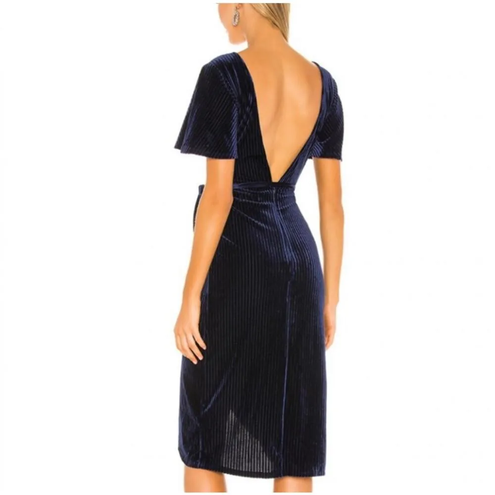 Revolve Privacy Please Low Cut Velvet Midi Dress Purple Size XS NEW - Image 2