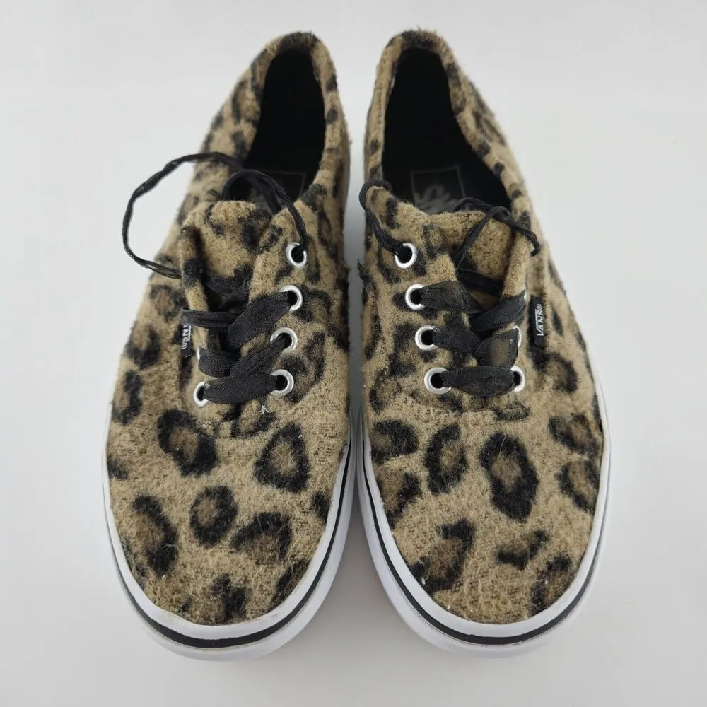 Vans Leopard Animal Print Fuzzy Platform Ribbon Laces Size M6.0/W7.5 - Image 5