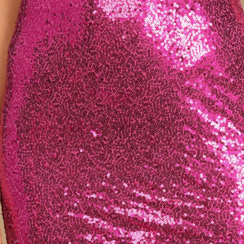 Lulu's Fuchsia Sequin top and Pencil Skirt Pink Size L - Image 5
