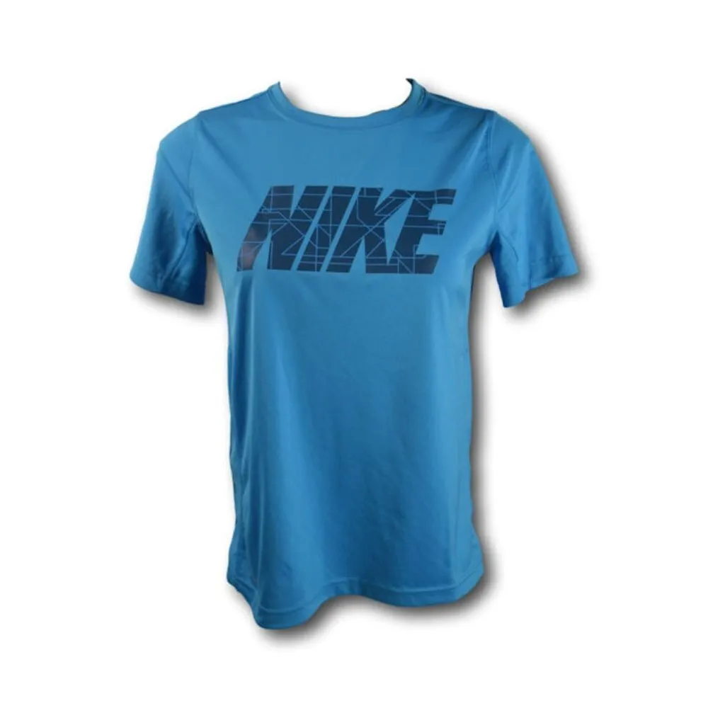 Nike Dri-Fit Running Short Sleeve T-Shirt Blue L - Image 2