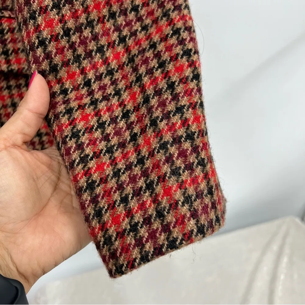 Talbots 8p Aberdeen Houndstooth Check Wool Blend Blazer Two Button Career - Image 12