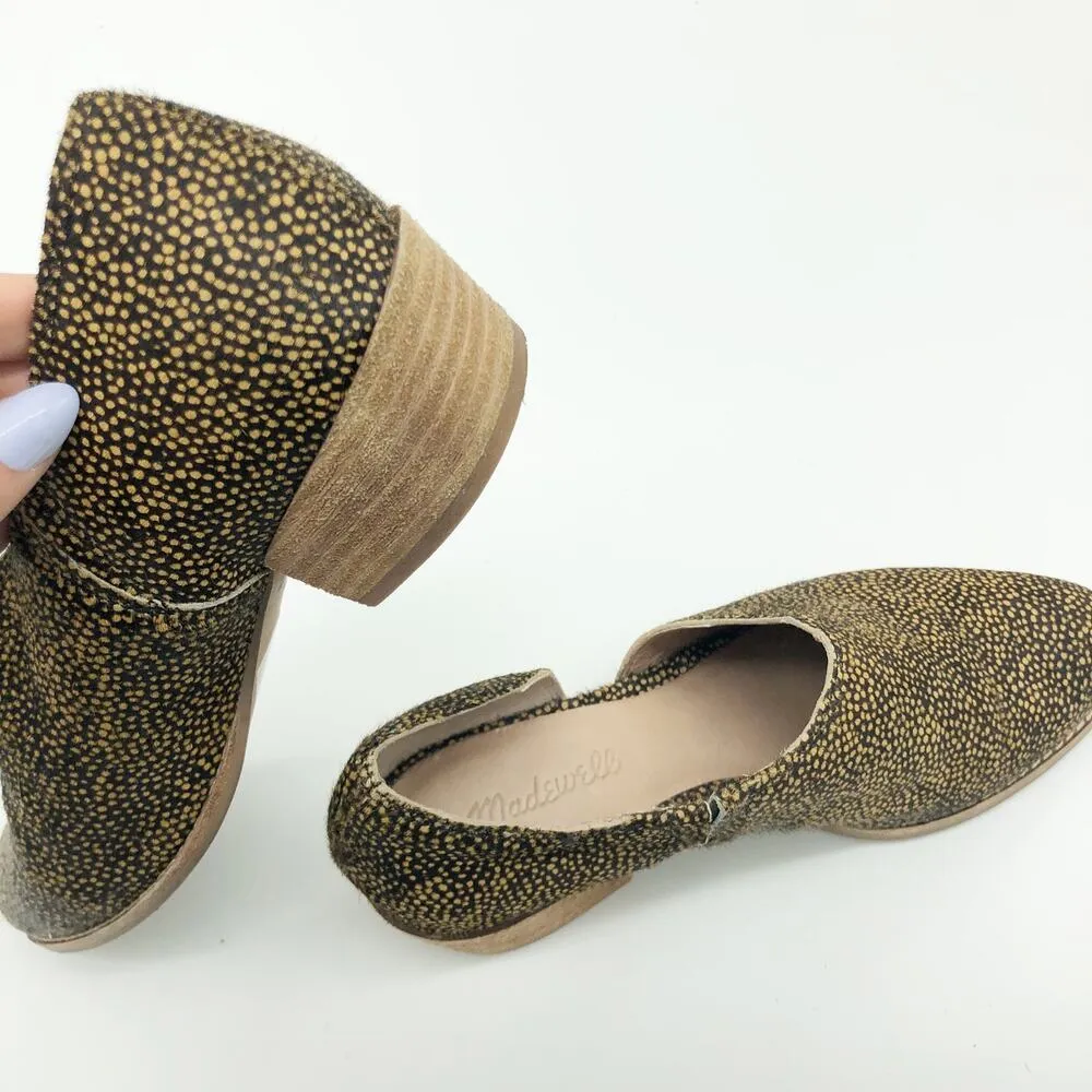 Madewell The Lucie Shoe Calf Hair Size 7.5 Cut Out Boot Mule Leopard Print - Image 8