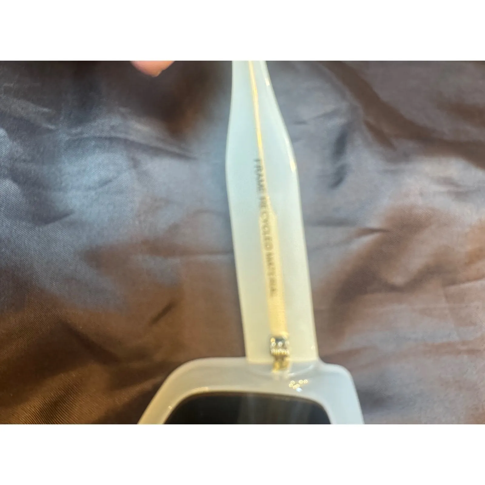 Reality Eyewear Amalfi Sunglasses Oversized Square Frosted Crystal Clear Acetate Tan - Image 6