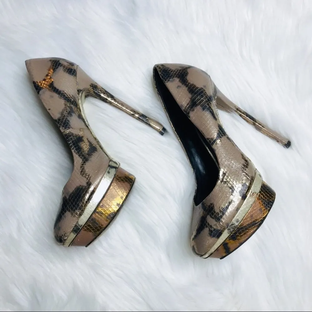 Brian Atwood Fontanne Metallic Pumps EUC Sz 8 EUC - Image 6