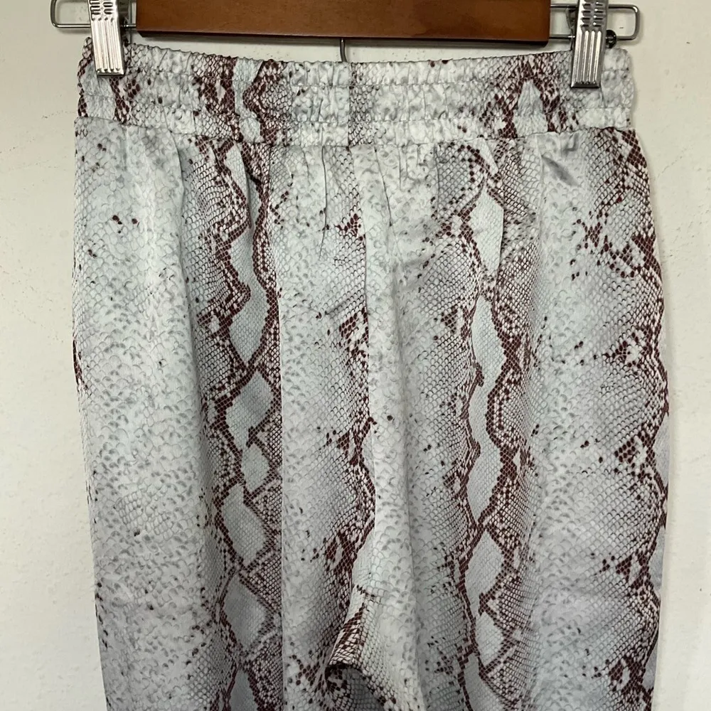 Bishop + Young Anthropologie Serpentine Satin‎ Joggers Women's XS Snakeskin - Image 5
