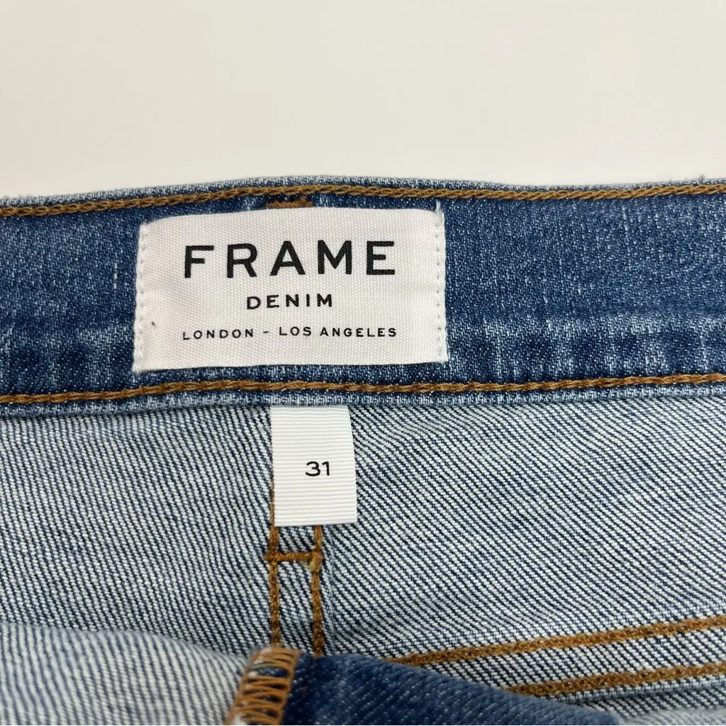 Frame Le Cutoff Raw Hem Womens‎ Size 31 Bixby Wash Blue Denim Jean Short NEW - Image 2