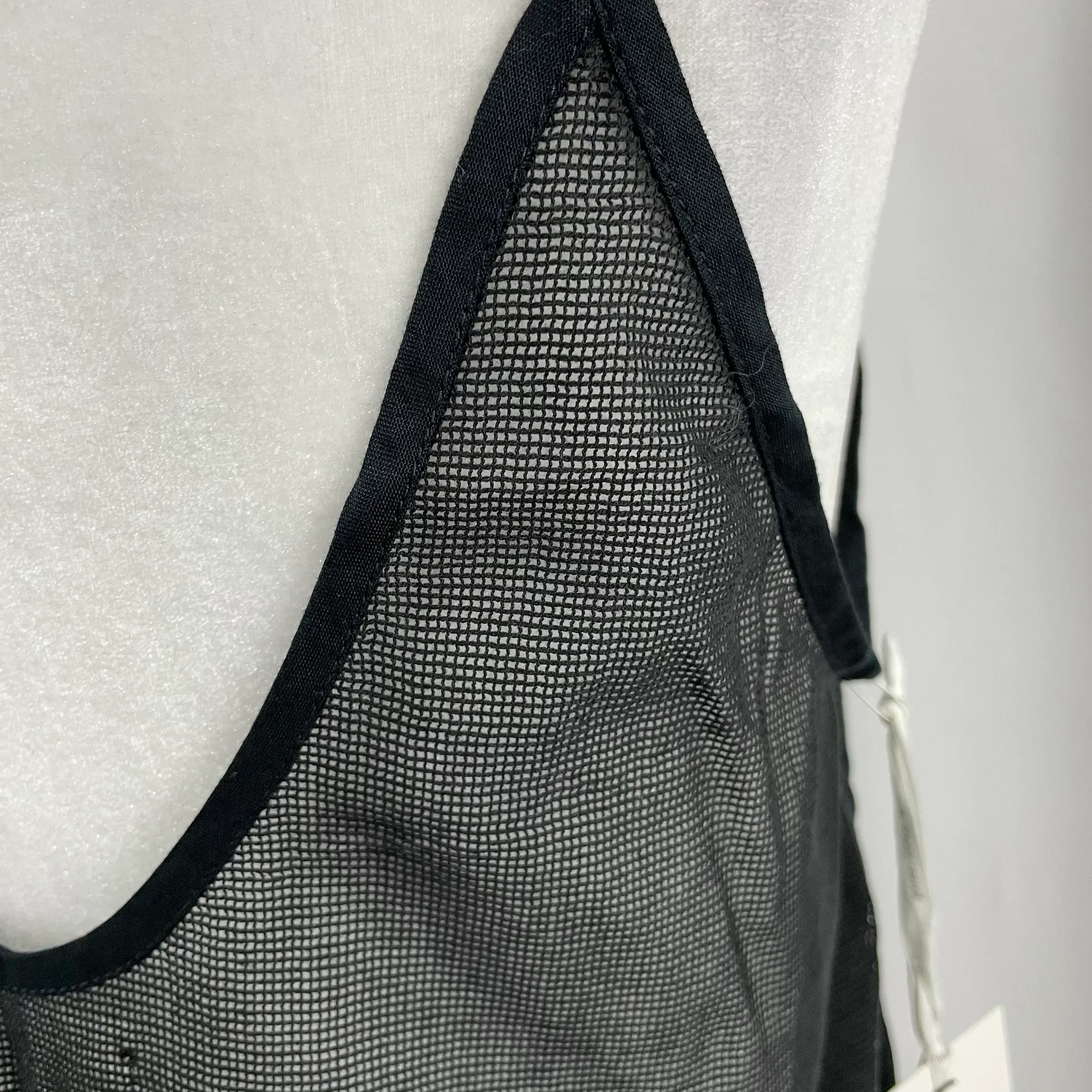 New  Azure Skies Sheer Mesh Back Camisole Arago Tank Top Black - Image 6