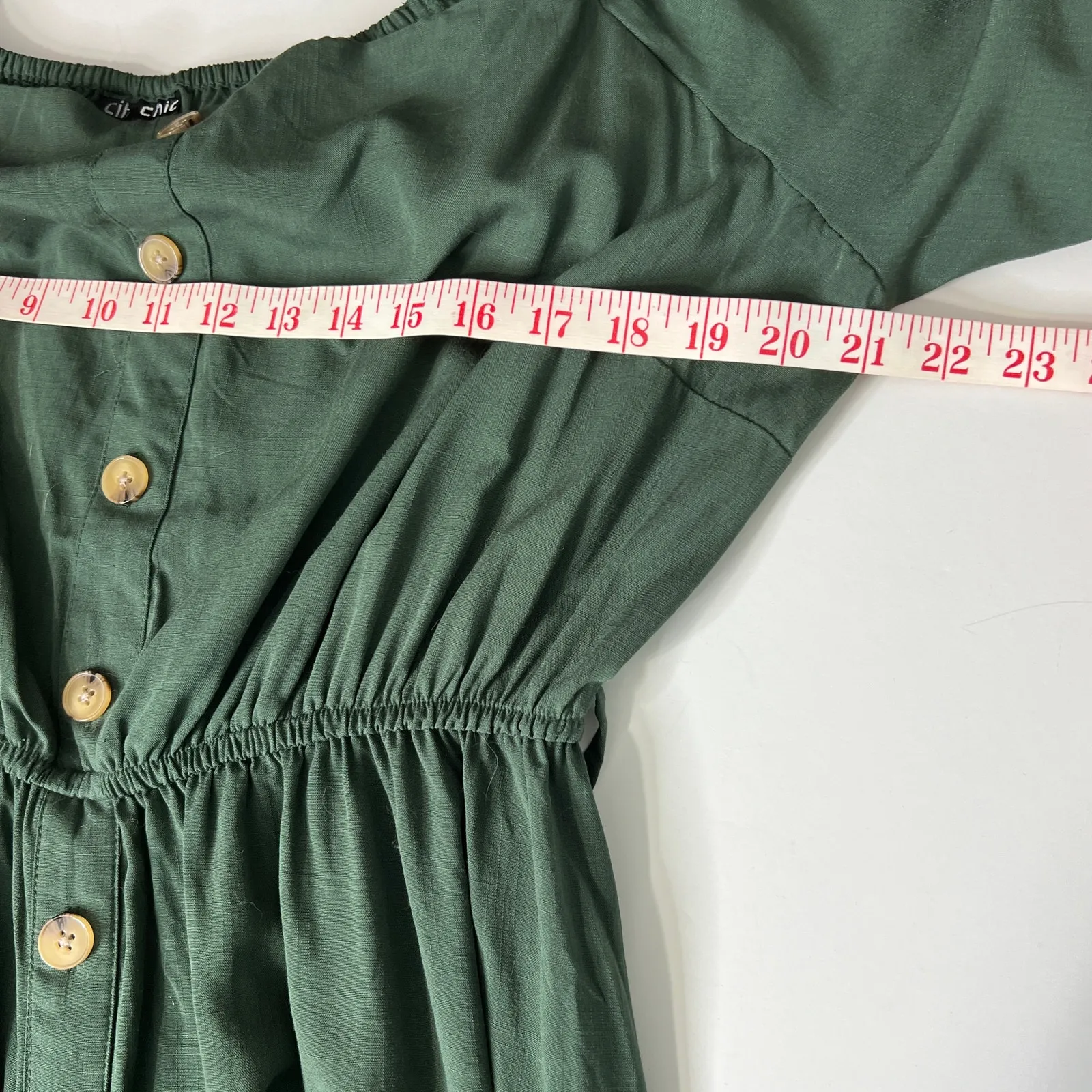 City Chic Green Button Front Off Shoulder Maxi Dress Plus Size 18 - Image 10