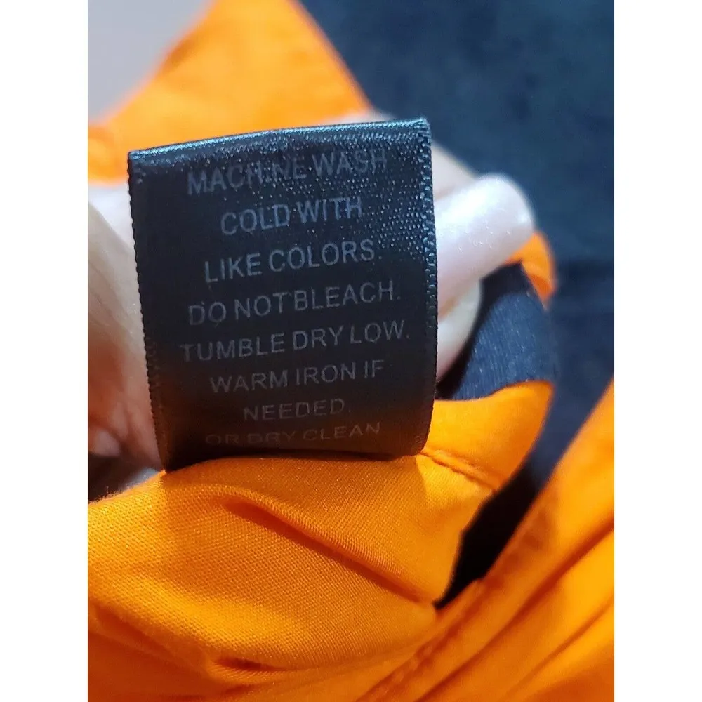 Ashley Stewart Women Orange Cotton V-Neck Short Sleeve Casual Top Blouse Size 14 - Image 10