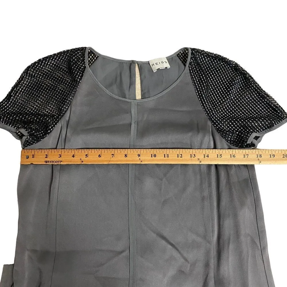 Silver/Grey Reiss Zowie USA 6 w Pockets Knee Length Casual Silhouette Dress - Image 10