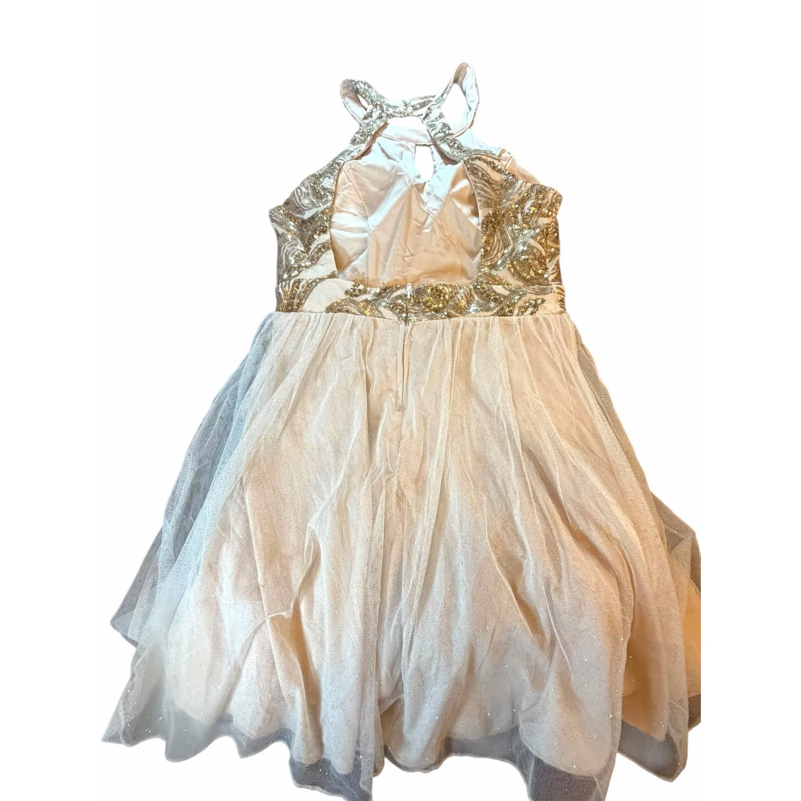 NWT Windsor Gold Sequin Halter Dress - Size 9 - Image 14