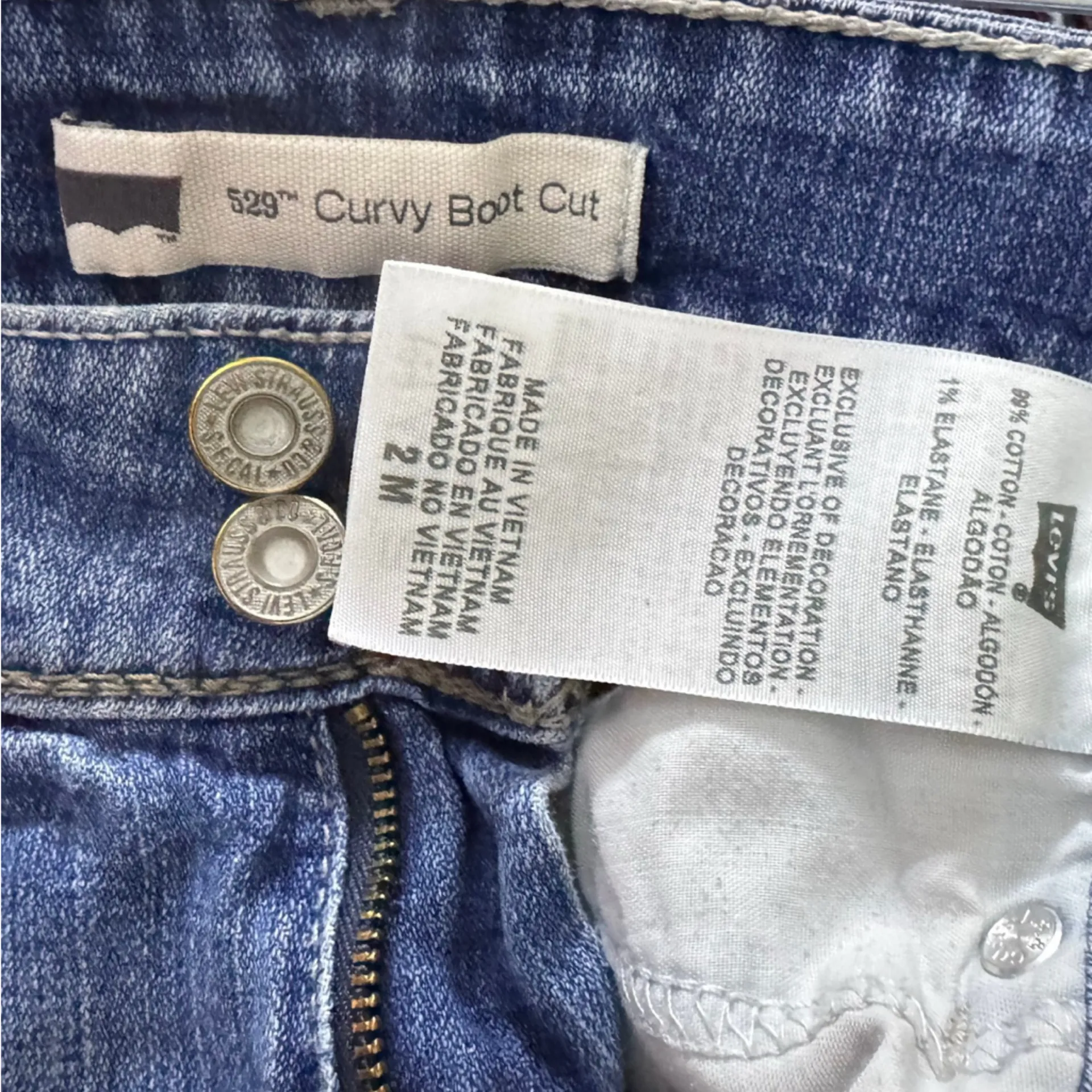 Levi's Classic Vintage Boot-Cut Blue Jeans Sz 2 - Image 3