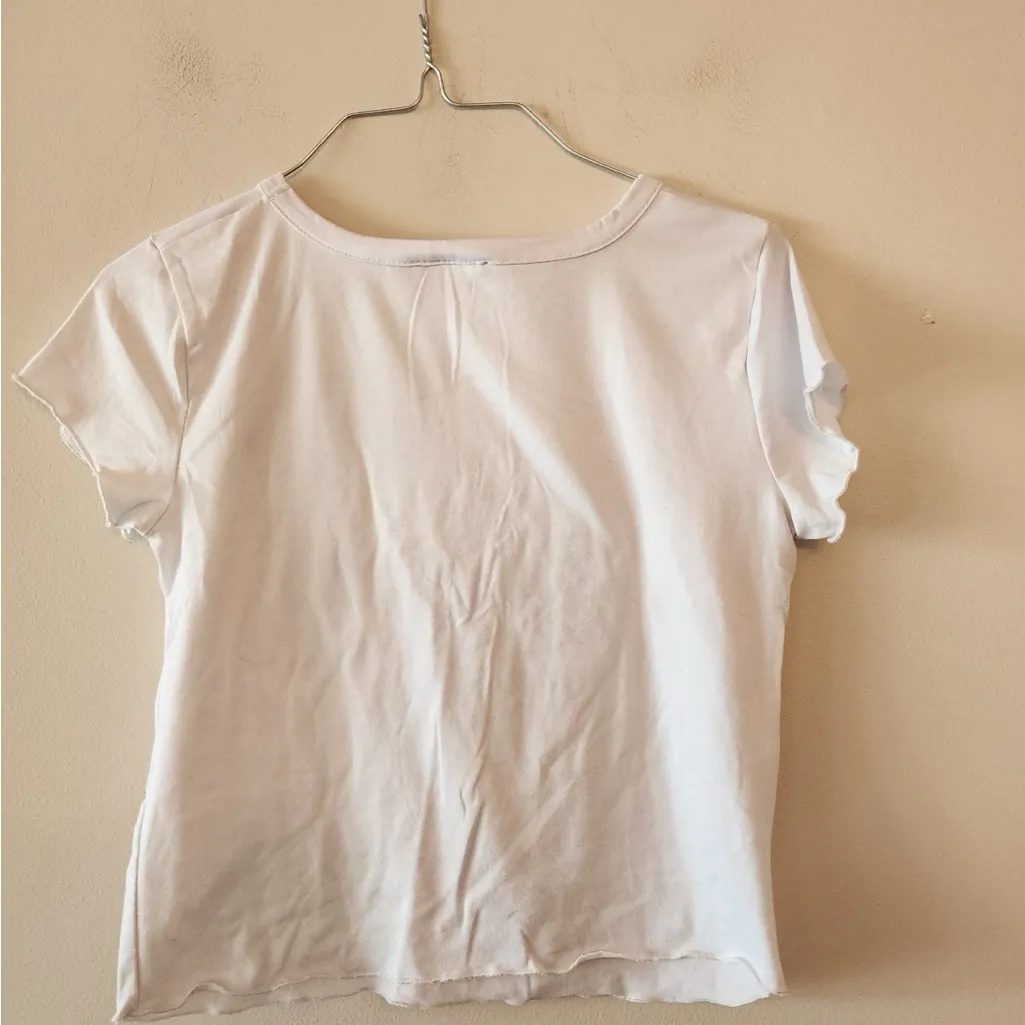 Ruby and lace white crop top western cowboy shirt size medium - Image 4