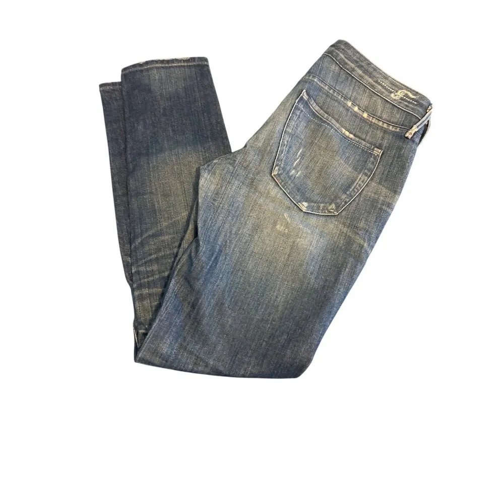 Earnest Sewn Harlan Skinny Jeans Distressed Medium Wash Denim Size 25 Blue - Image 4