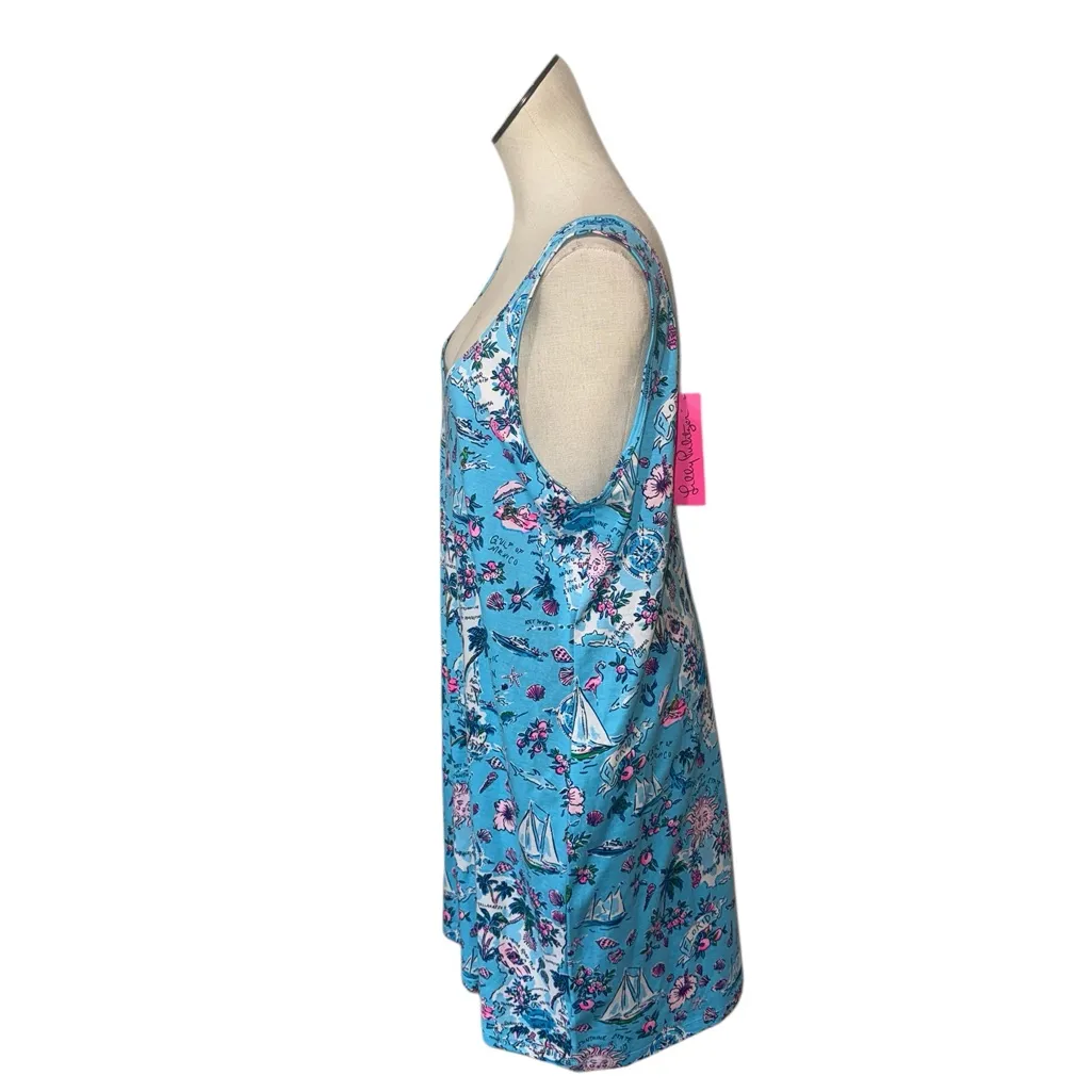 NWT  Lilly Pulitzer Newberri Tank Dress Amalfi Blue Lillys Roadtrip  XL - Image 13