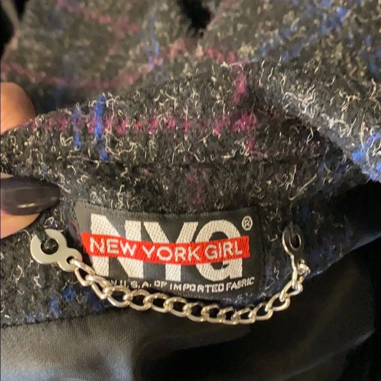 Vintage New York Girl boxy 80s jacket marled wool blend size 10 90s 80s Gray - Image 7