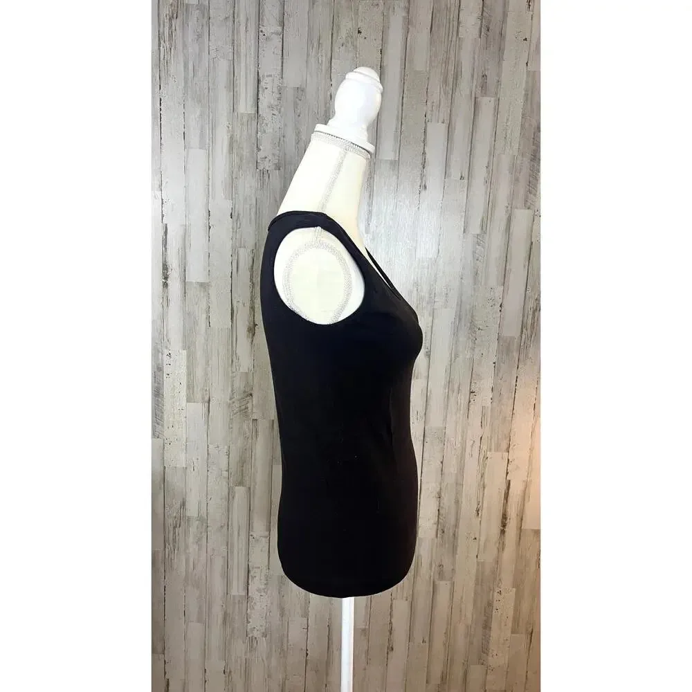 Vintage Altitude Women's Large Black‎ Cotton Sleeveless Scoop Neck Tank Top Black - Image 5