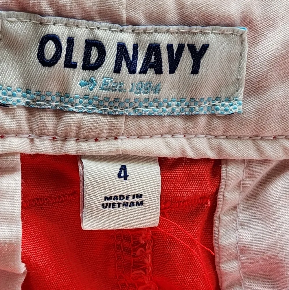 Old Navy Rebel Red Novelty Embroidered Anchor Cotton Twill Shorts Size 4 - Image 5