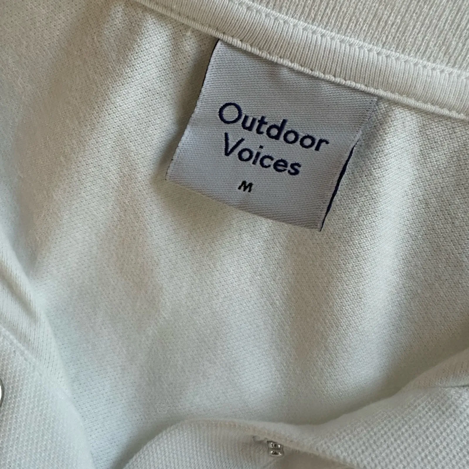 Outdoor Voices Crop White Polo Shirt Top Medium Preppy Athleisure Sporty Prep - Image 5