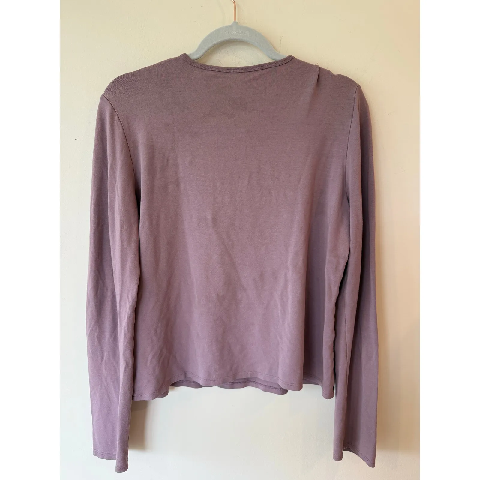 Eileen Fisher Long Sleeve Crew Neck Top Semi Crop Pink Women's Size Large - Image 2