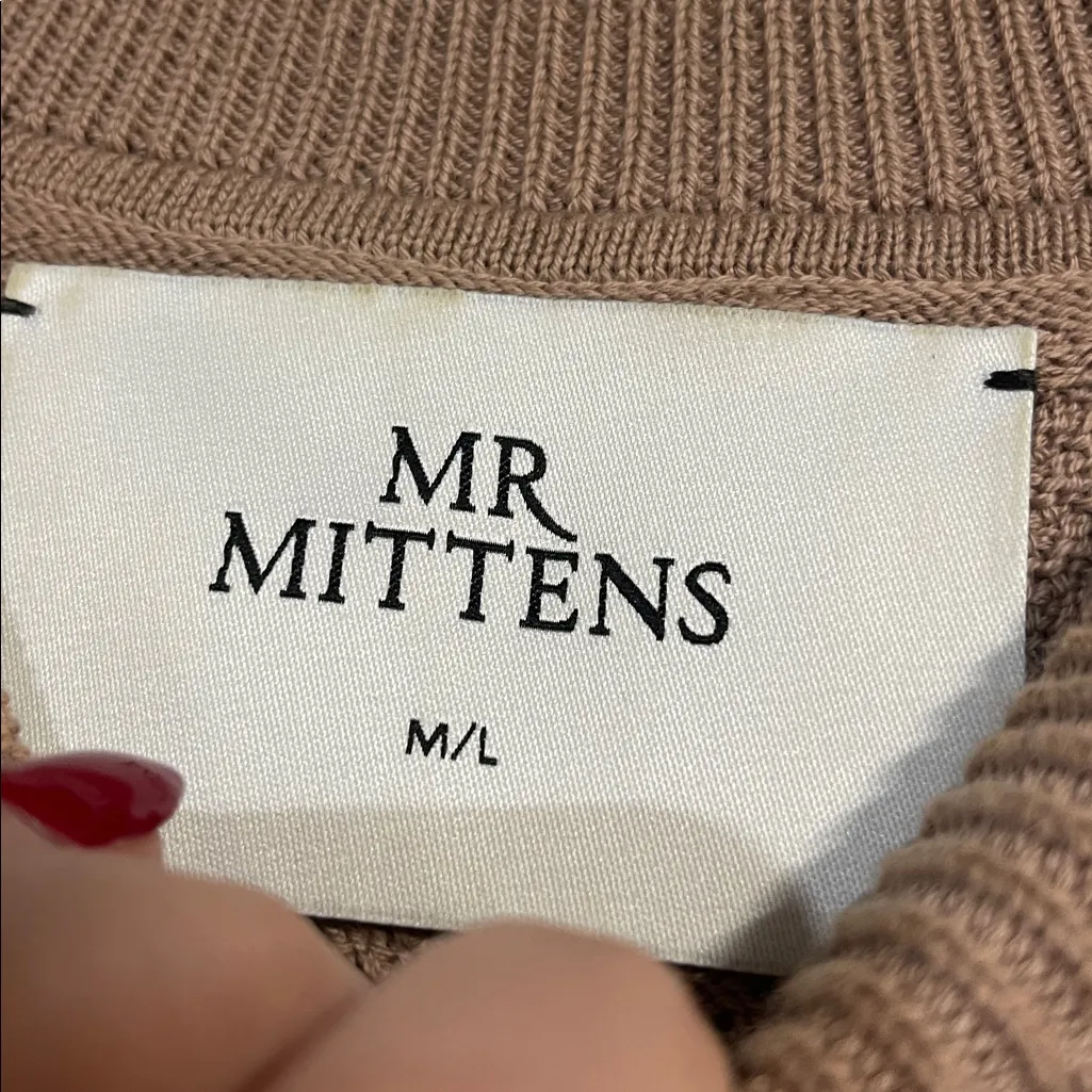 MR MITTENS WOMENS POINTELLE KNIT COTTON MIDI DRESS BEIGE/BROWN/TAN MEDIUM Tan - Image 5