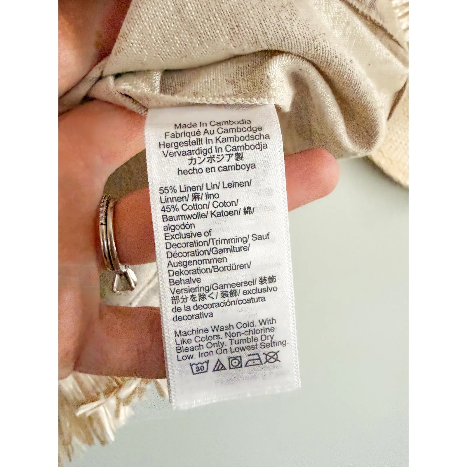 J.Crew | NWT Factory Linen Blend Shell Top Straw Trim Flax Beige | Sz Large Tan - Image 7